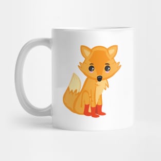 Cute Kawaii Orange Fox Kid Design Mug